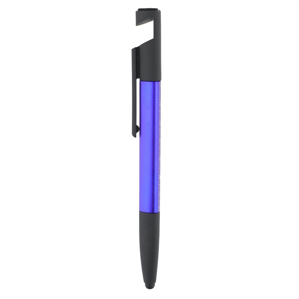 Długopis wielofunkcyjny, czyścik do ekranu, linijka, stojak na telefon, touch pen, śrubokręty V1849-04 granatowy