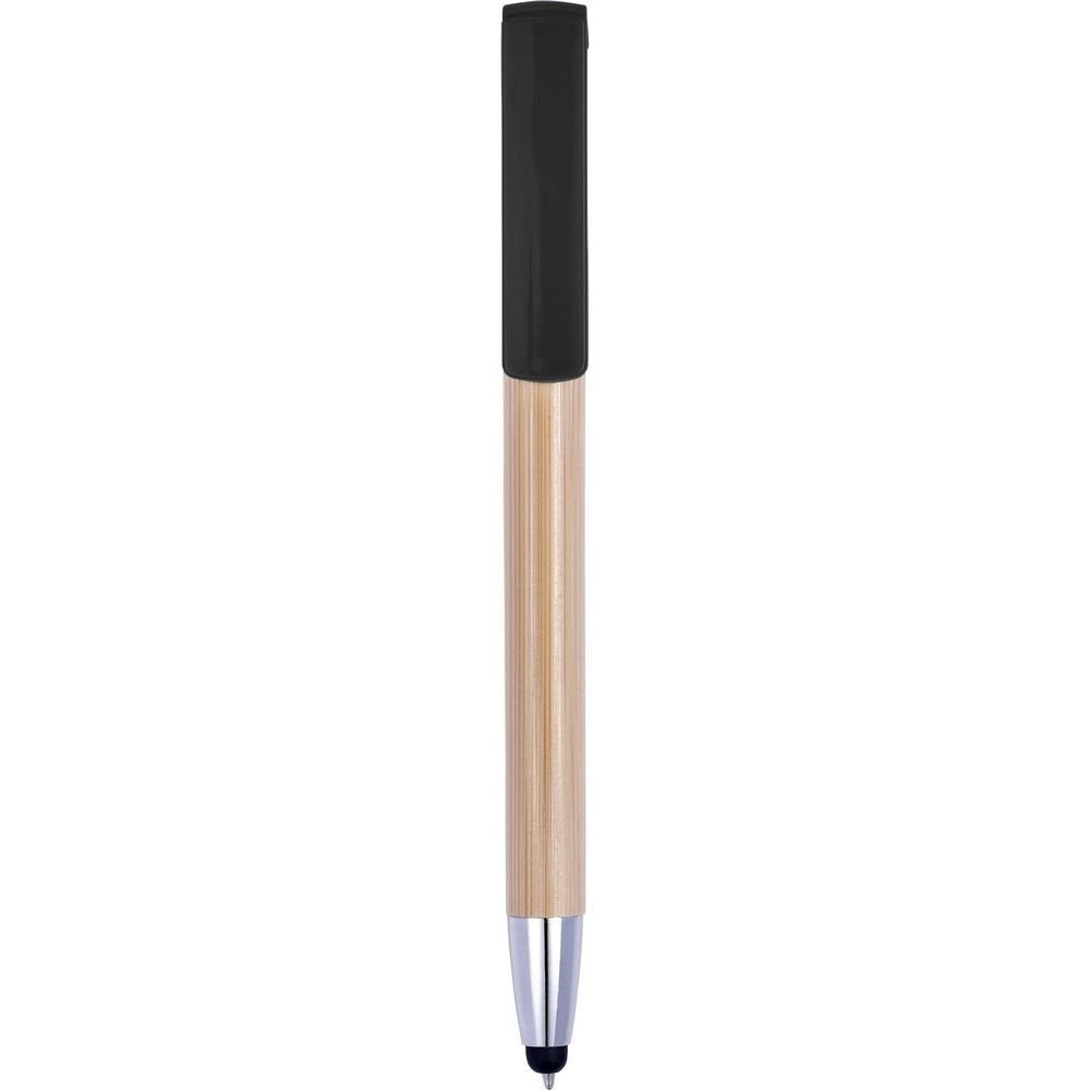 Bambusowy długopis, touch pen, stojak na telefon V1929-03 czarny