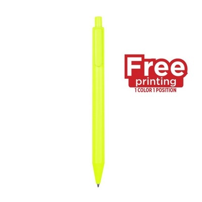 Długopis wykonany z wysokiej jakości połyskującego tworzywa V1946-08 żółty