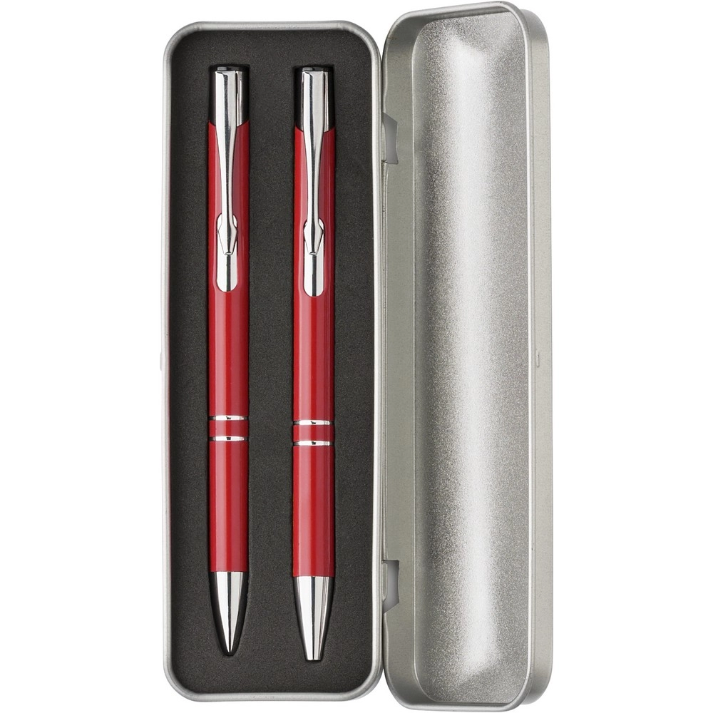 Zestaw piśmienny, długopis i ołówek mechaniczny V1956-05 czerwony