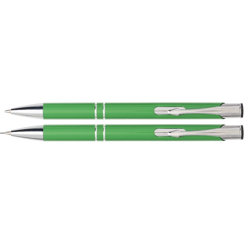 Zestaw piśmienny, długopis i ołówek mechaniczny V1956-10 zielony