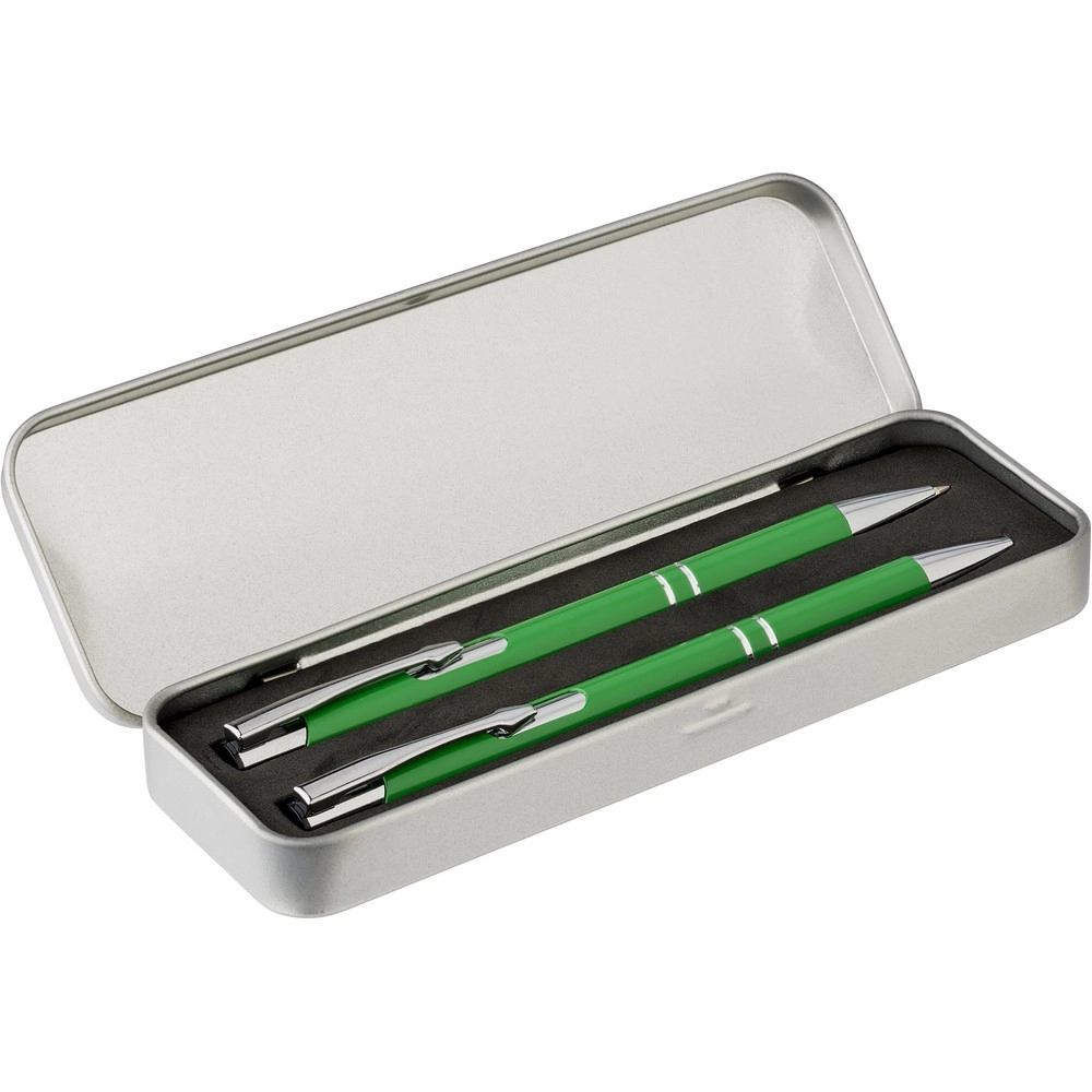Zestaw piśmienny, długopis i ołówek mechaniczny V1956-10 zielony