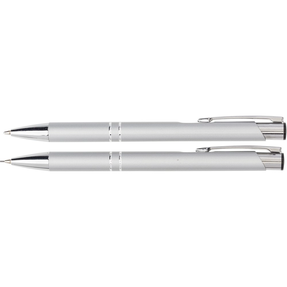 Zestaw piśmienny, długopis i ołówek mechaniczny V1956-32 srebrny

