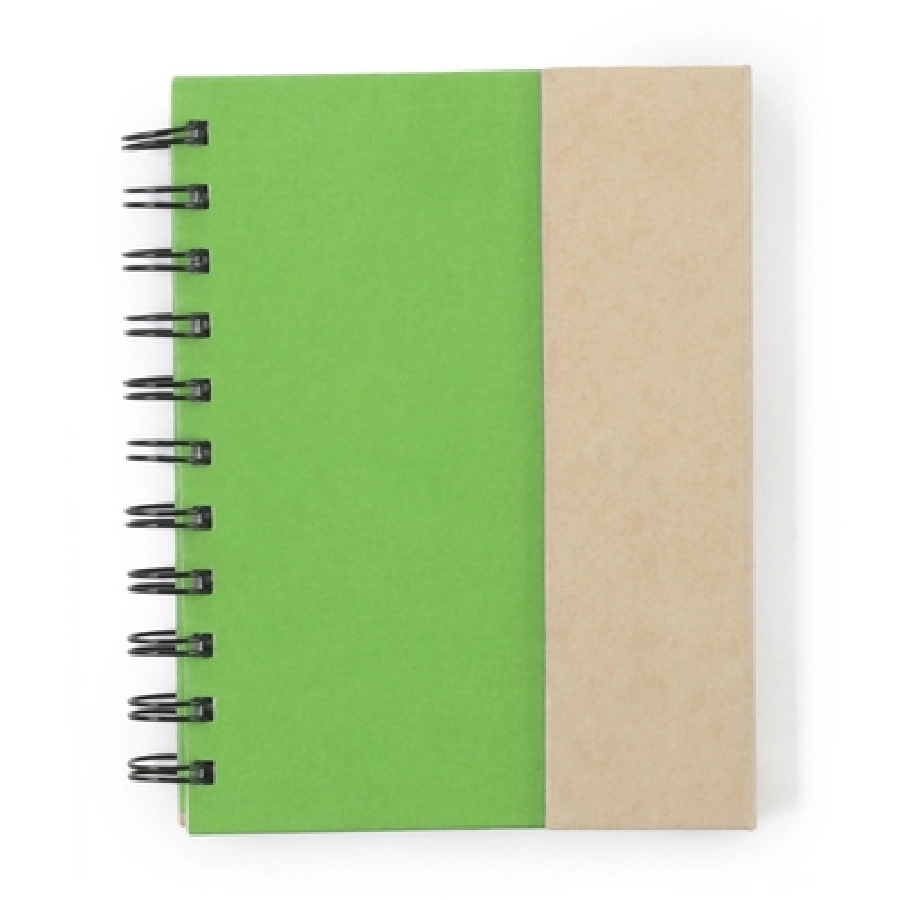 Zestaw do notatek, karteczki samoprzylepne, notatnik, długopis V2537-06 zielony