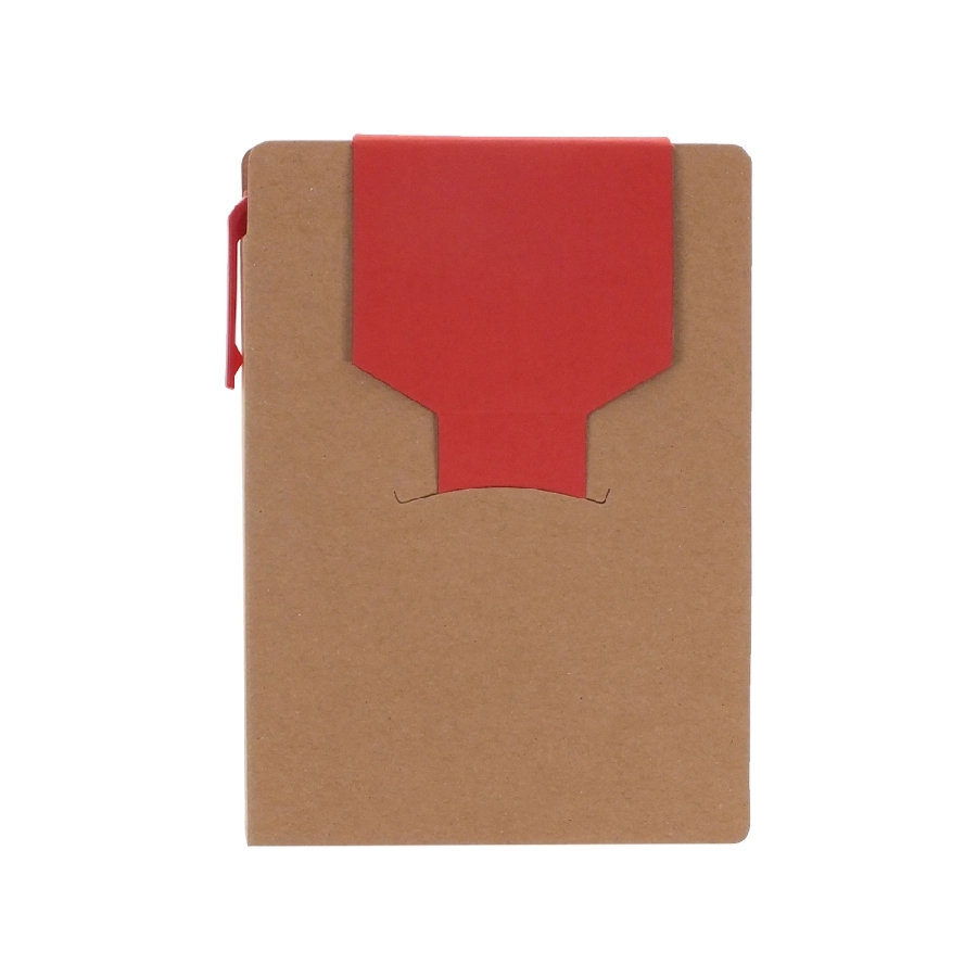 Zestaw do notatek, notatnik A6, karteczki samoprzylepne, długopis V2842-05 czerwony