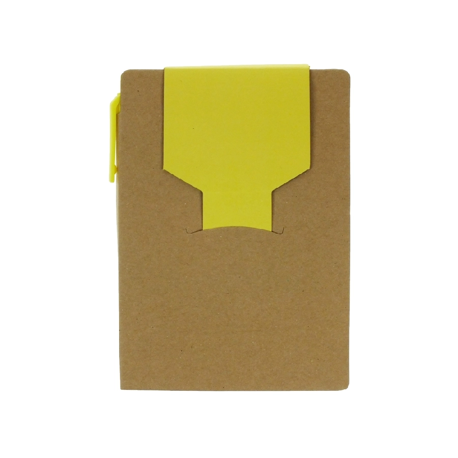 Zestaw do notatek, notatnik A6, karteczki samoprzylepne, długopis V2842-08 żółty