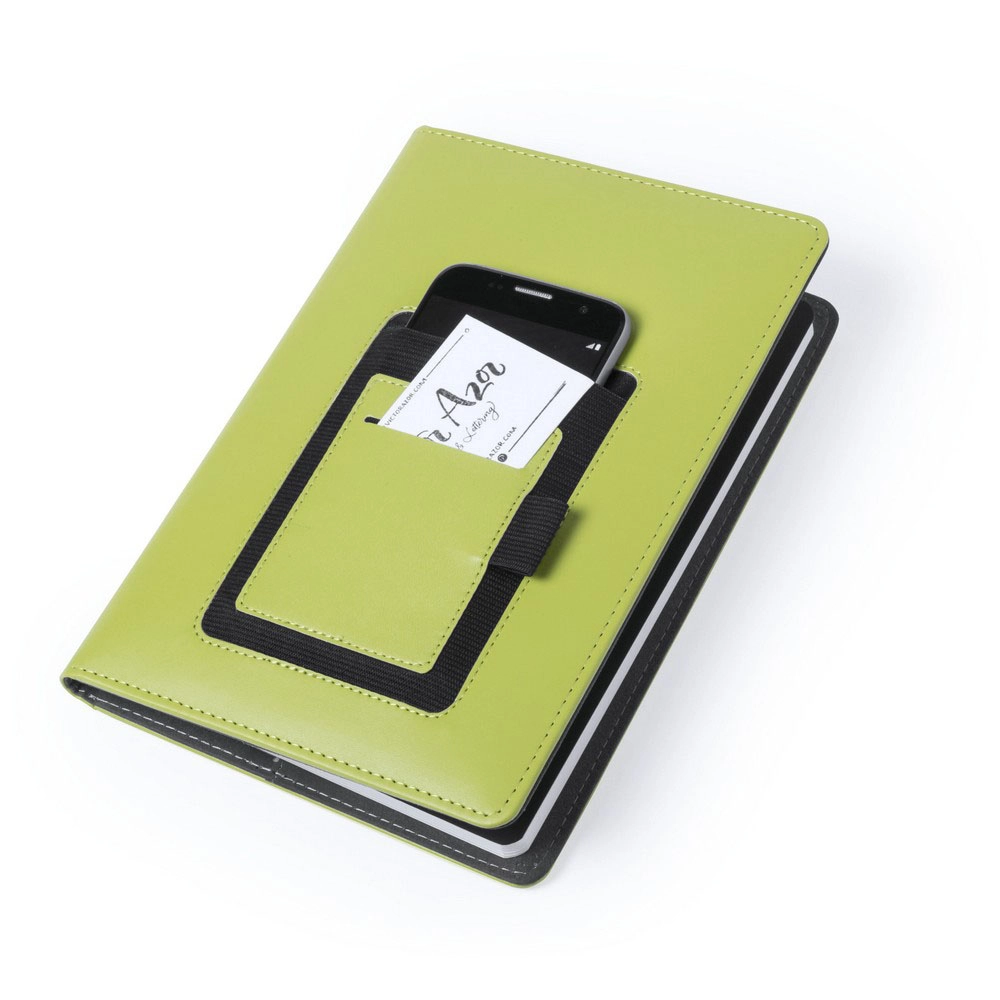 Notatnik A5(puste kartki), okładka wielokrotnego użytku V2882-10 zielony