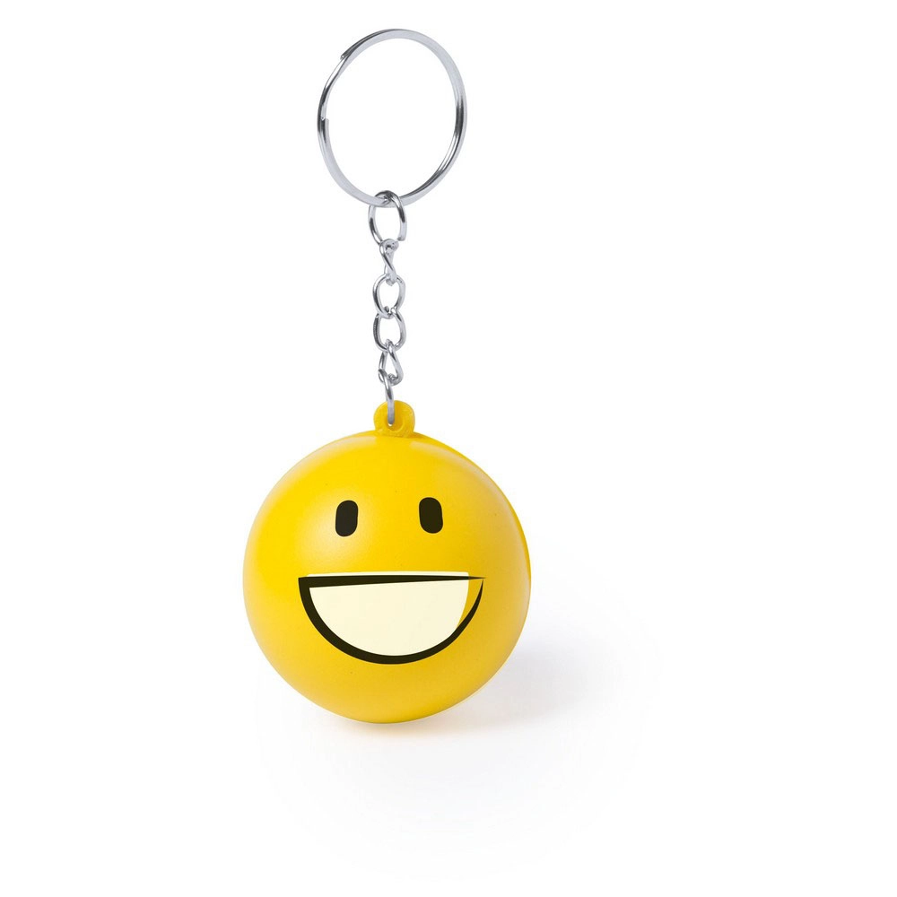 Brelok do kluczy, antystres uśmiechnięta buzia (smile) V2886-08A żółty