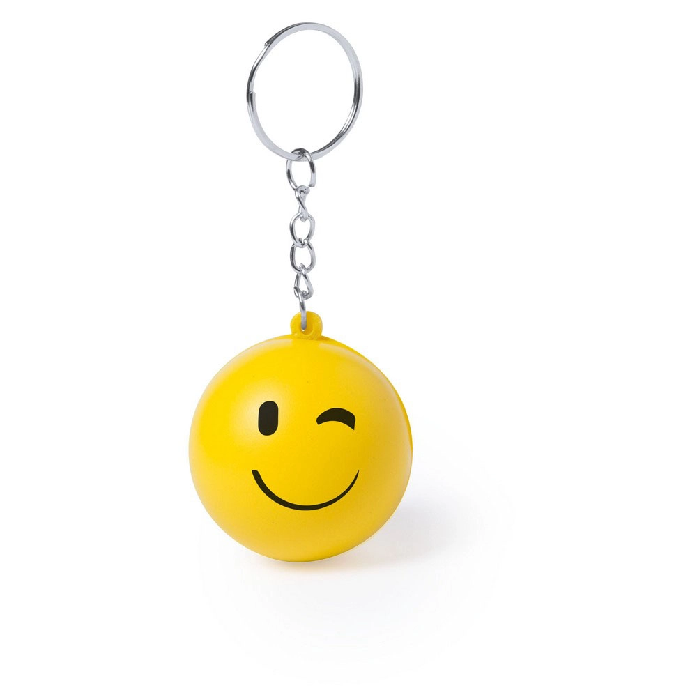 Brelok do kluczy, antystres uśmiechnięta buzia (smile) V2886-08B żółty