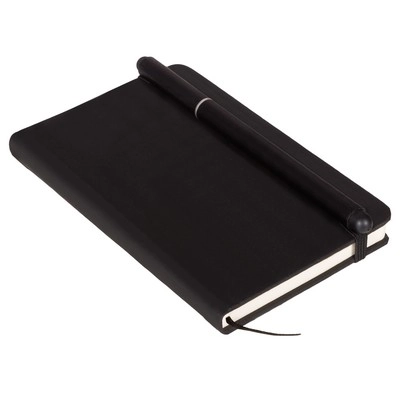 Notatnik ok. A6 z długopisem z zatyczką, touch pen V2887-03 czarny