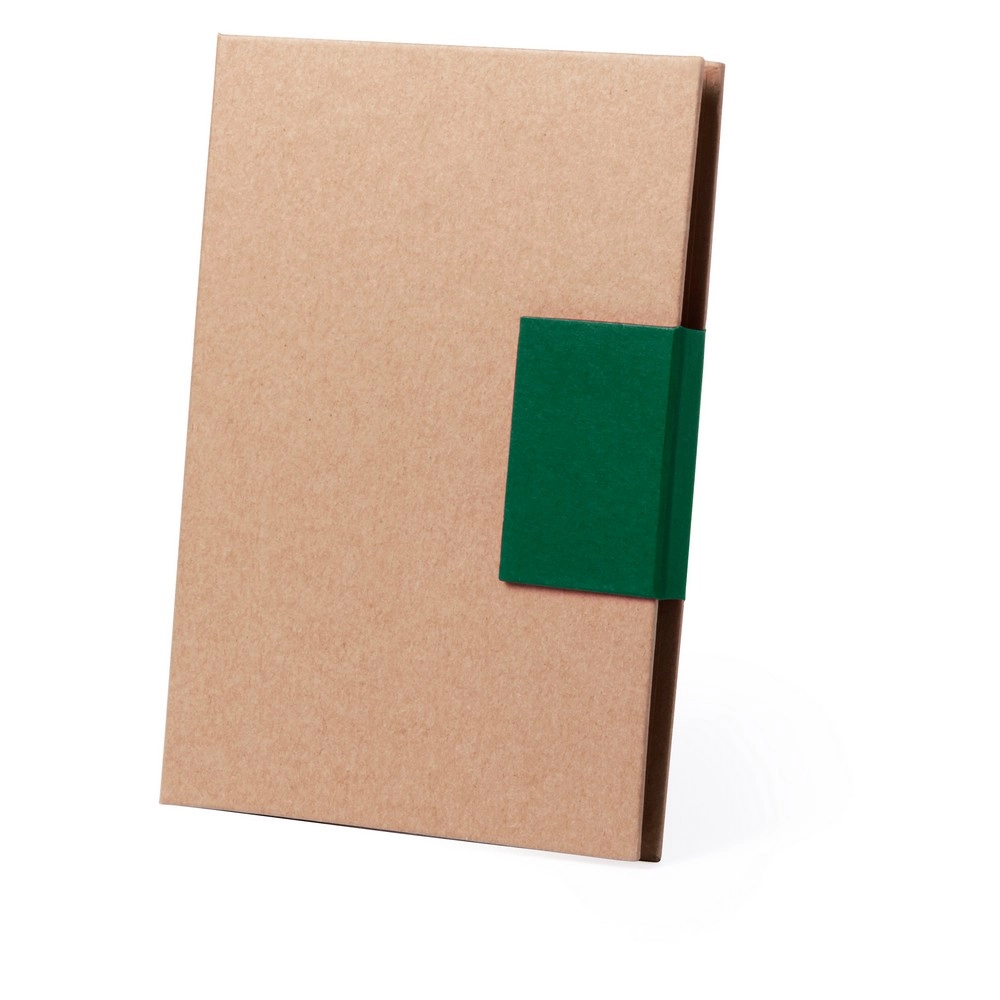 Zestaw do notatek, notatnik ok. A5, karteczki samoprzylepne, długopis V2926-06 zielony