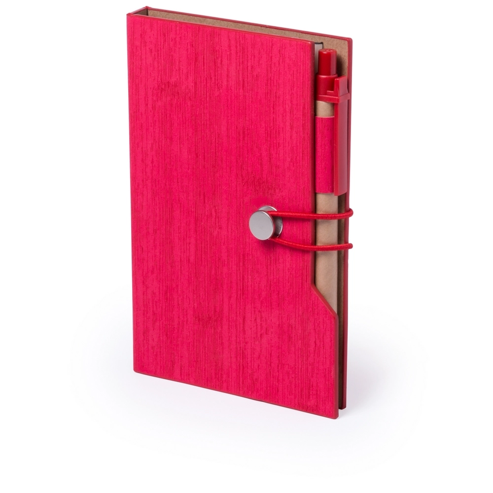 Zestaw do notatek, notatnik ok. A6, karteczki samoprzylepne, długopis V2945-05 czerwony