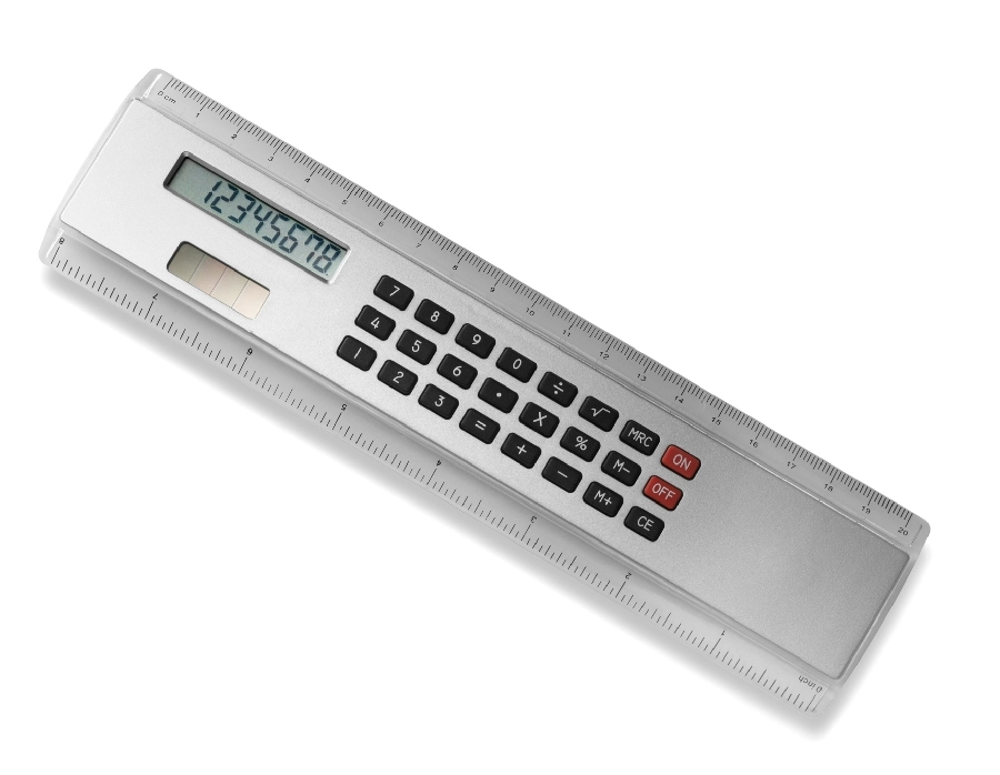 Linijka, kalkulator V3030-32 srebrny

