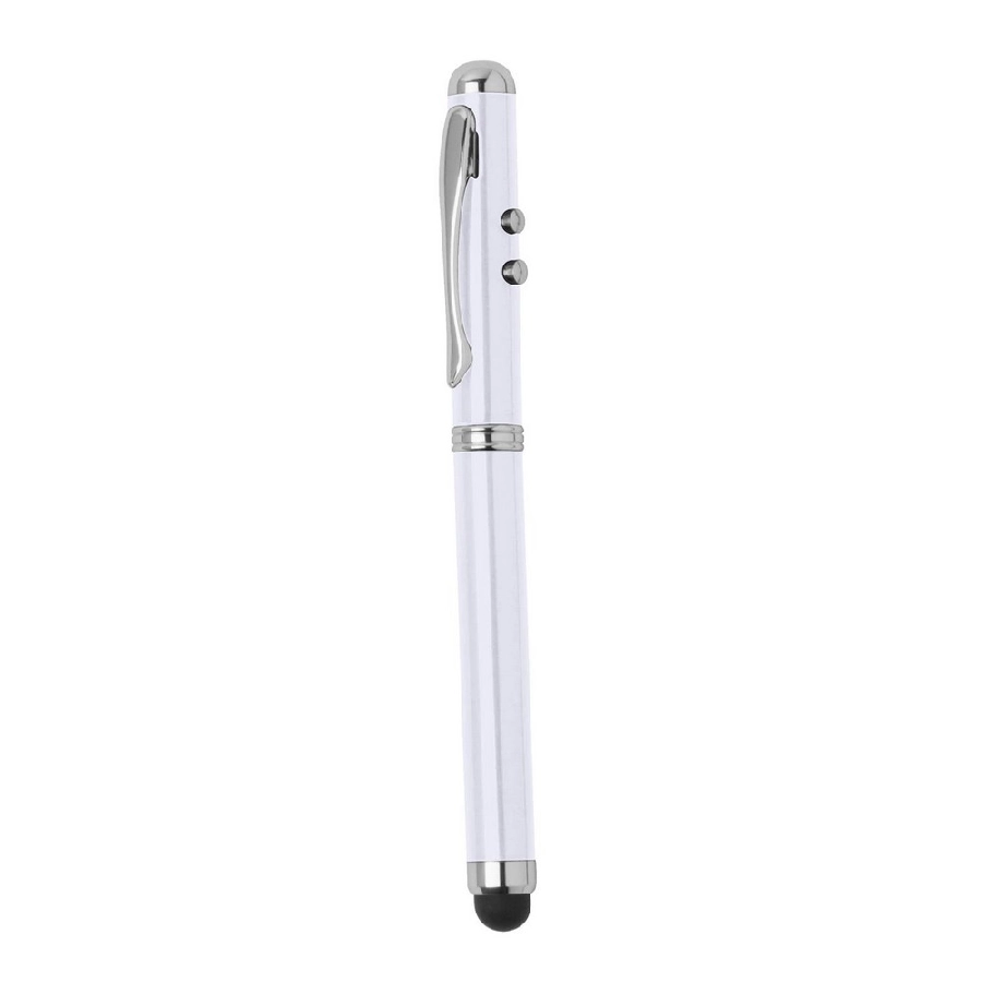 Wskaźnik laserowy, lampka LED, długopis, touch pen V3459-02 biały