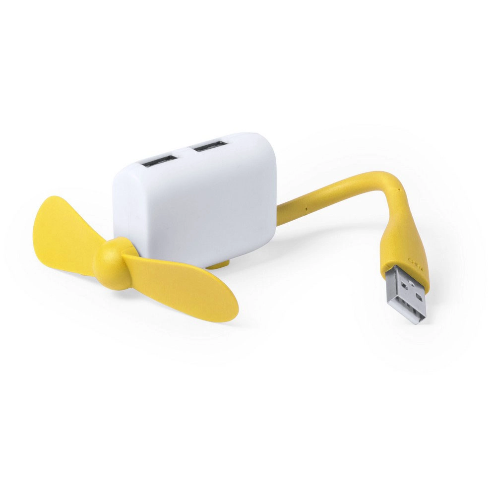 Hub USB, wiatrak V3741-82 żółty