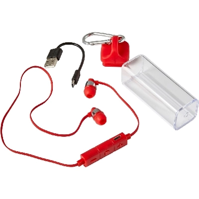 Bezprzewodowe słuchawki douszne V3819-05 czerwony