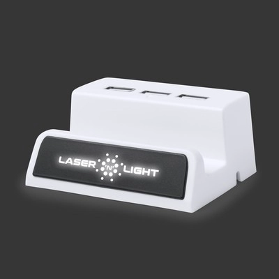 Hub USB 2.0, stojak na telefon V3917-02 biały
