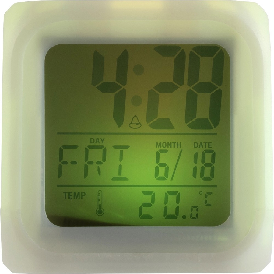 Zegar na biurko, budzik V3933-02 biały