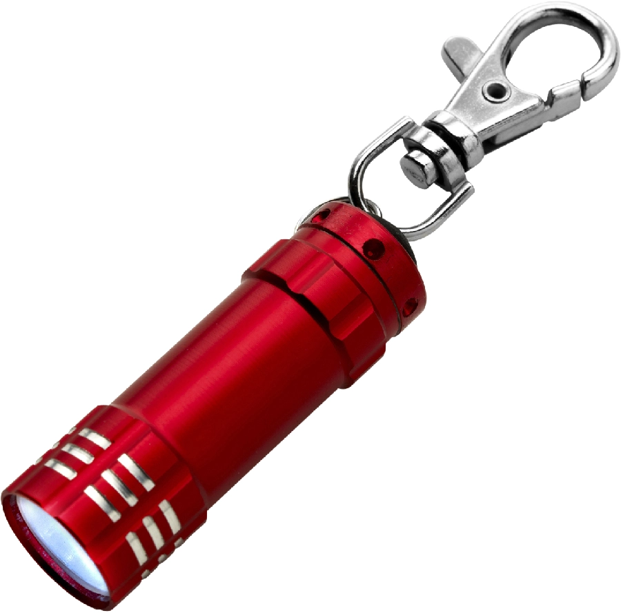 Brelok karabińczyk, lampka LED V4193-05 czerwony