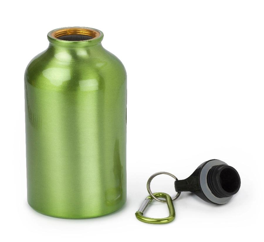 Butelka sportowa 400 ml z karabińczykiem V4659-10 zielony