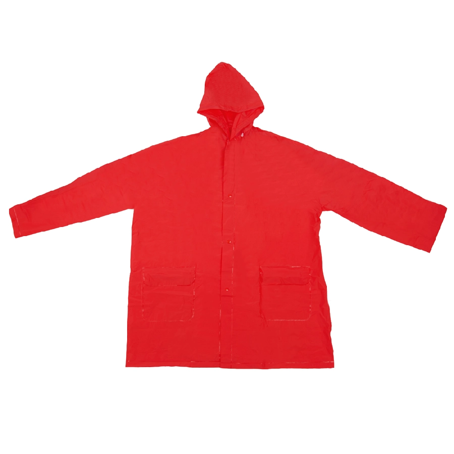 Płaszcz przeciwdeszczowy z kapturem V4755-05 czerwony