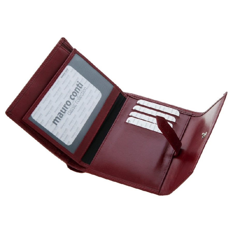 Skórzany portfel damski Mauro Conti V4808-05 czerwony
