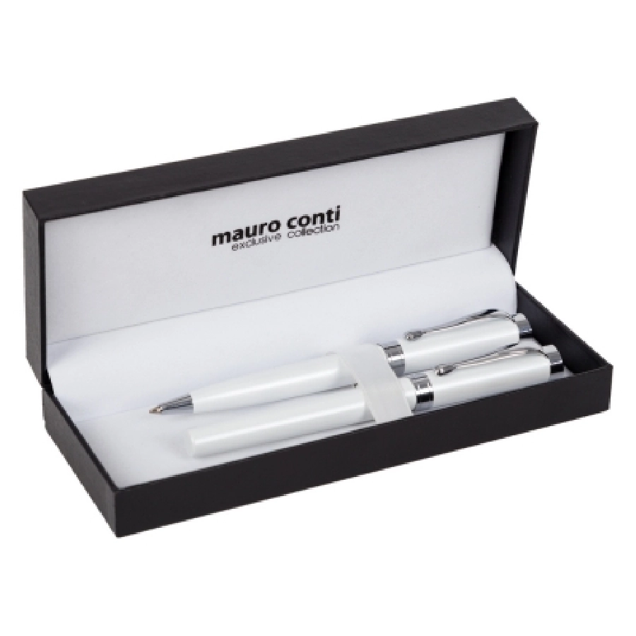 Zestaw piśmienny Mauro Conti, pióro kulkowe i długopis V4843-02 biały