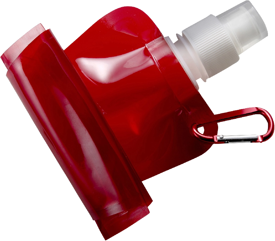 Składany bidon 420 ml z karabińczykiem V6503-05 czerwony