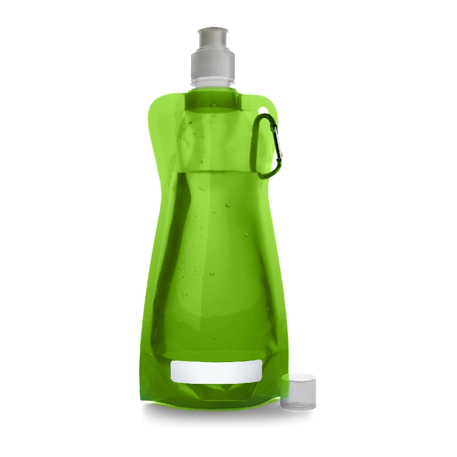 Składany bidon 420 ml z karabińczykiem V6503-10 zielony