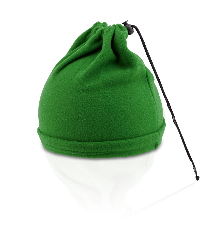 Komin 2 w 1, ocieplacz na szyję i czapka V7063-06 zielony