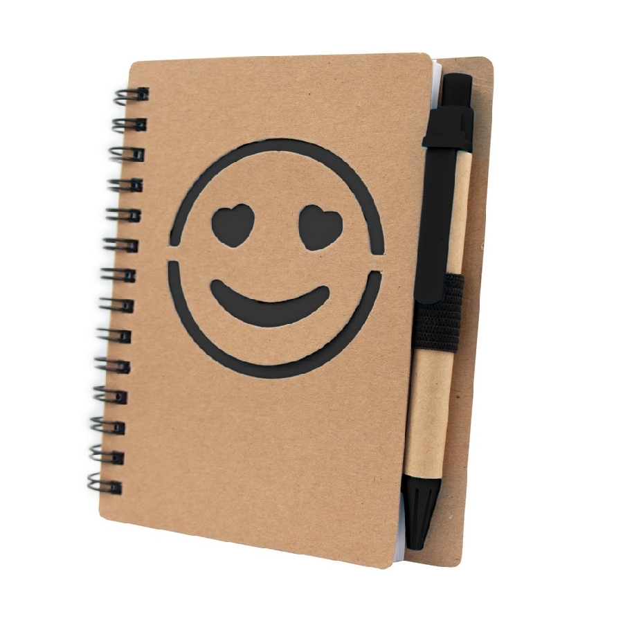 Notatnik ok. B7 uśmiechnięta buzia z długopisem | Dylan V7247-03