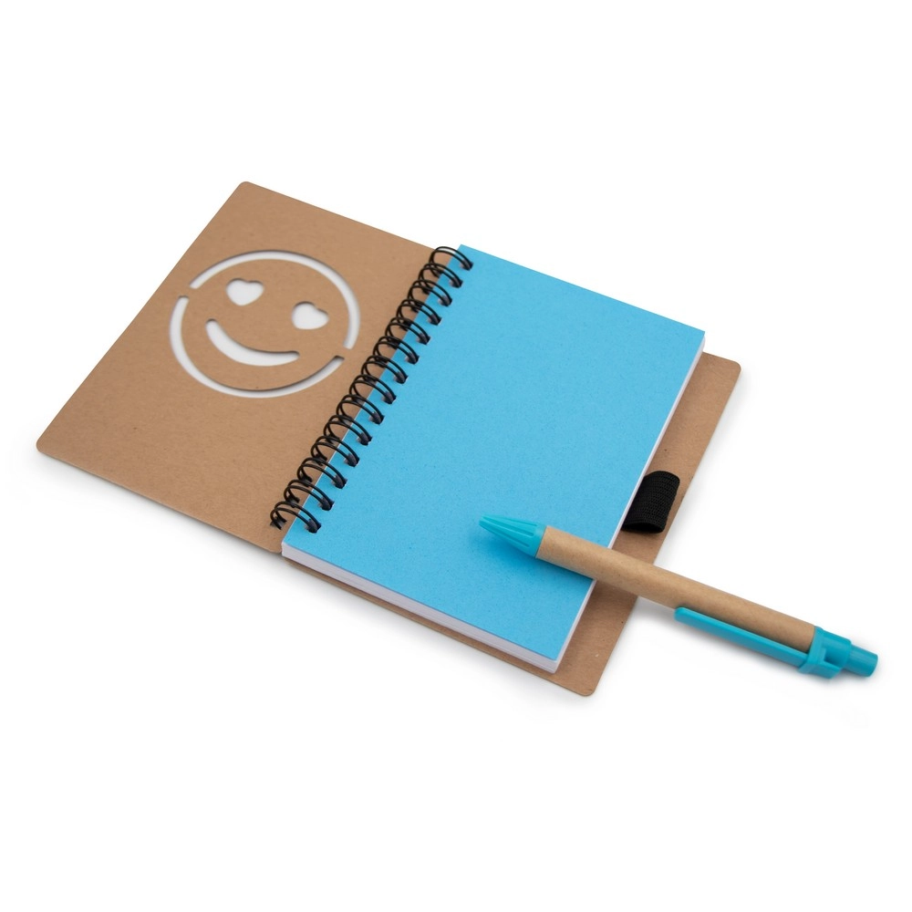 Notatnik ok. B7 uśmiechnięta buzia z długopisem | Dylan V7247-11
