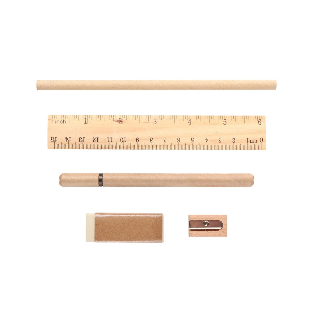 Zestaw szkolny, piórnik, ołówek, długopis, linijka, gumka i temperówka | Landon V7365-20