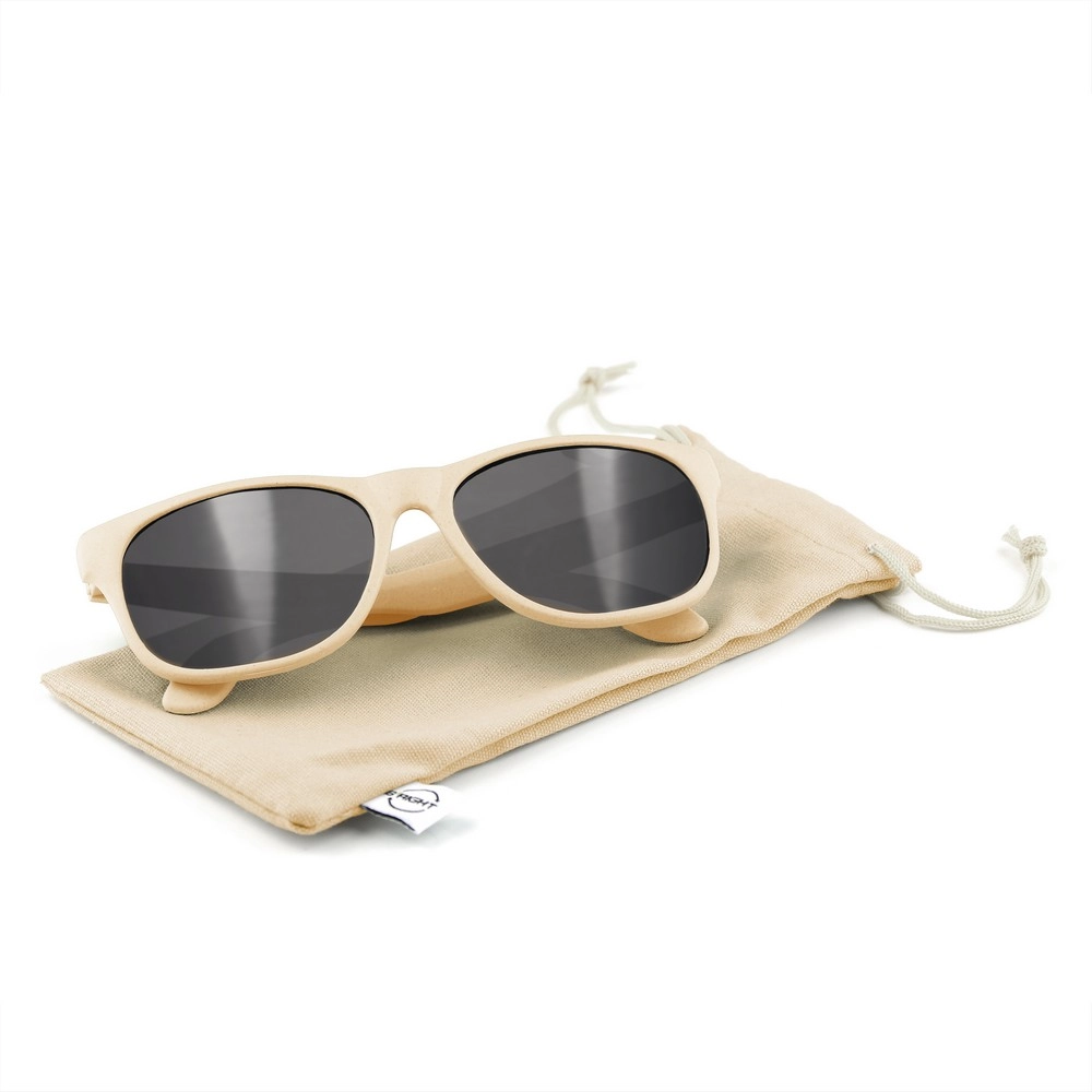 Okulary przeciwsłoneczne ze słomy pszenicznej B'RIGHT, bawełniane etui w komplecie | Adam V7375-00