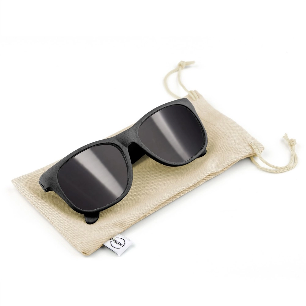 Okulary przeciwsłoneczne ze słomy pszenicznej B'RIGHT, bawełniane etui w komplecie | Adam V7375-03