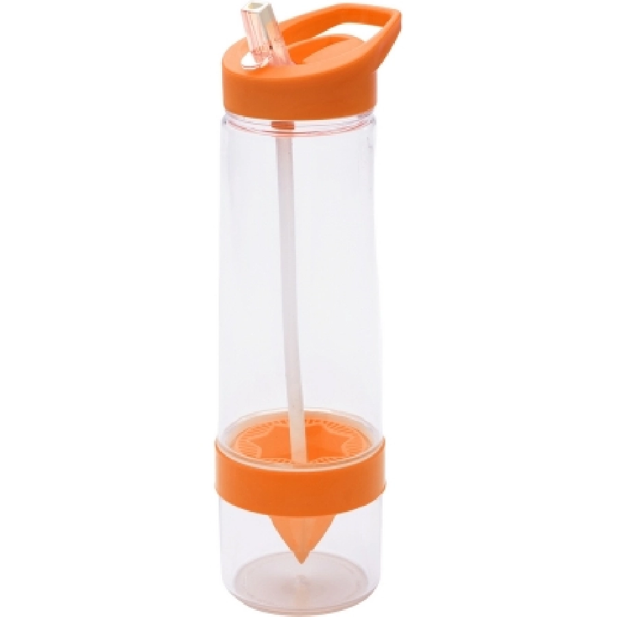 Butelka sportowa 750 ml, wyciskarka do cytrusów, słomka V7469-07 pomarańczowy