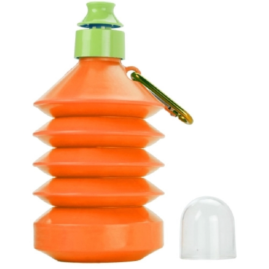Składana butelka sportowa 600 ml z karabińczykiem V7619-07 pomarańczowy