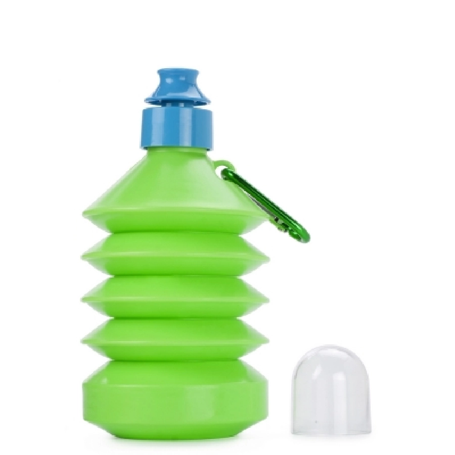 Składana butelka sportowa 600 ml z karabińczykiem V7619-10 zielony