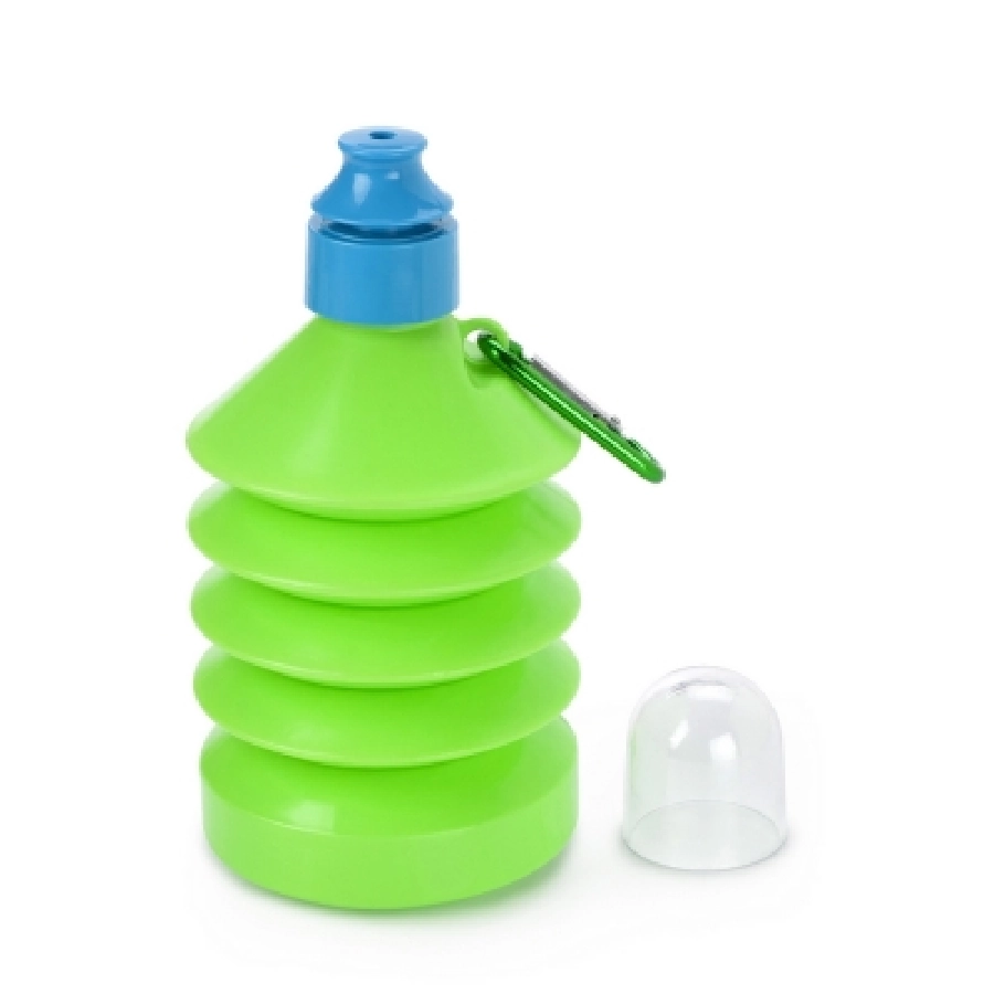 Składana butelka sportowa 600 ml z karabińczykiem V7619-10 zielony