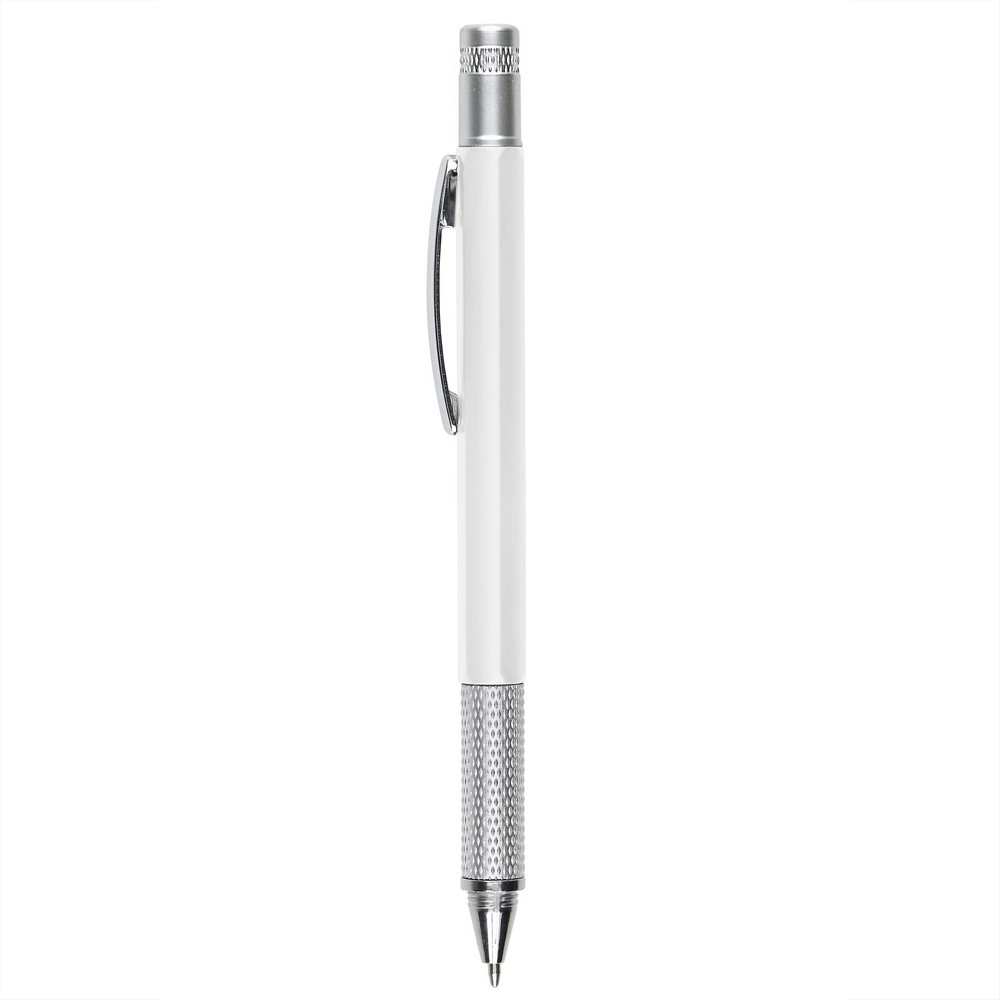 Długopis wielofunkcyjny, linijka, poziomica, śrubokręt V7799-02 biały