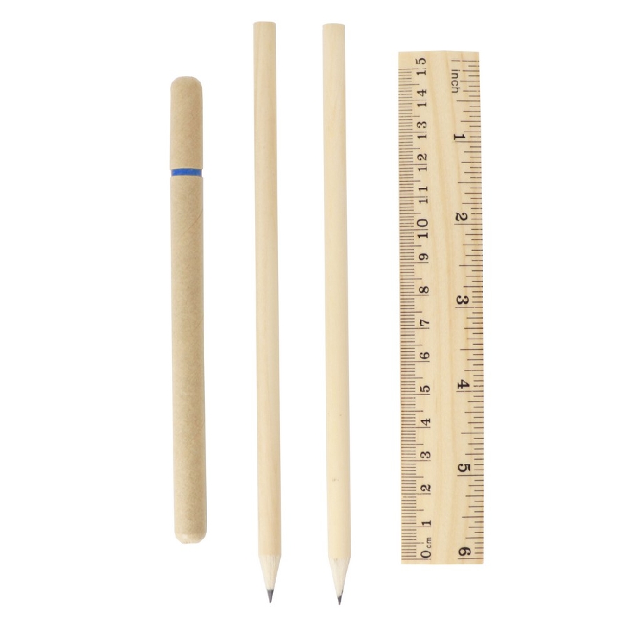 Zestaw szkolny, piórnik, 2 ołówki, długopis, notatnik, linijka, gumka i temperówka V7870-04 granatowy