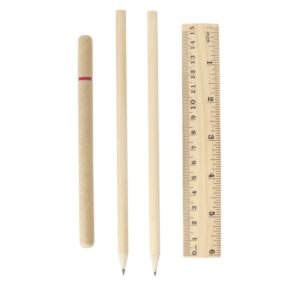 Zestaw szkolny, piórnik, 2 ołówki, długopis, notatnik, linijka, gumka i temperówka V7870-05 czerwony