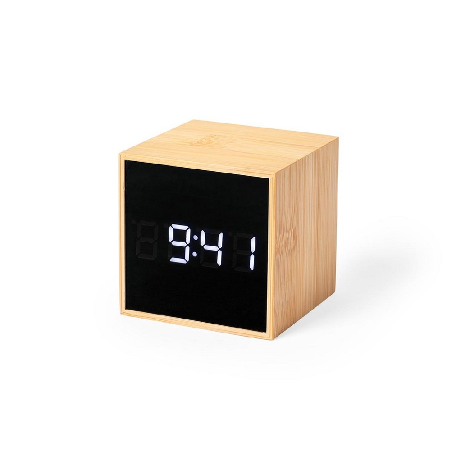 Bambusowy zegar na biurko, budzik V8310-18