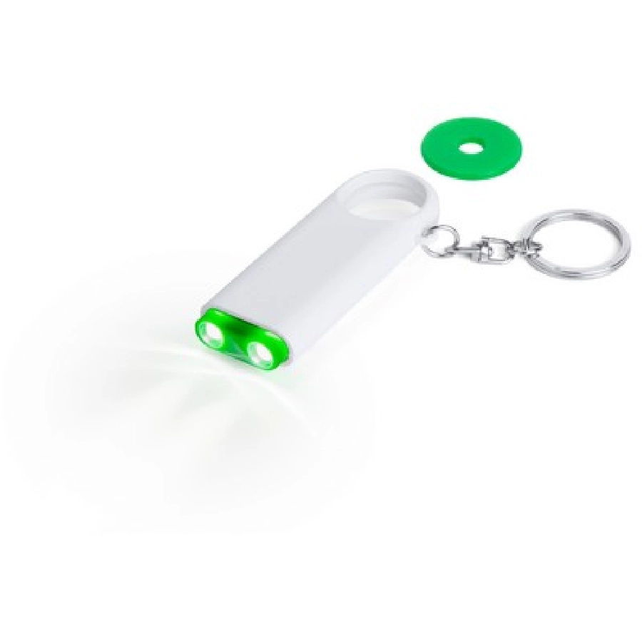 Brelok do kluczy, żeton do wózka na zakupy, lampka LED V8434-06 zielony