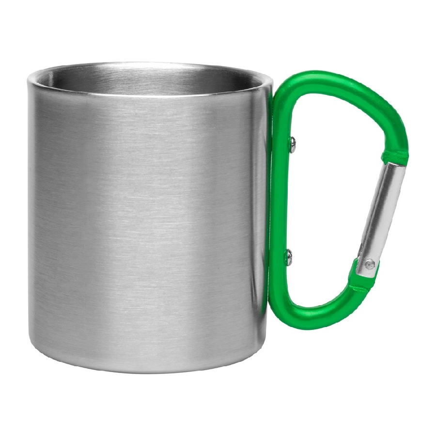 Metalowy kubek 210 ml z karabińczykiem | Easton V8437-06 zielony