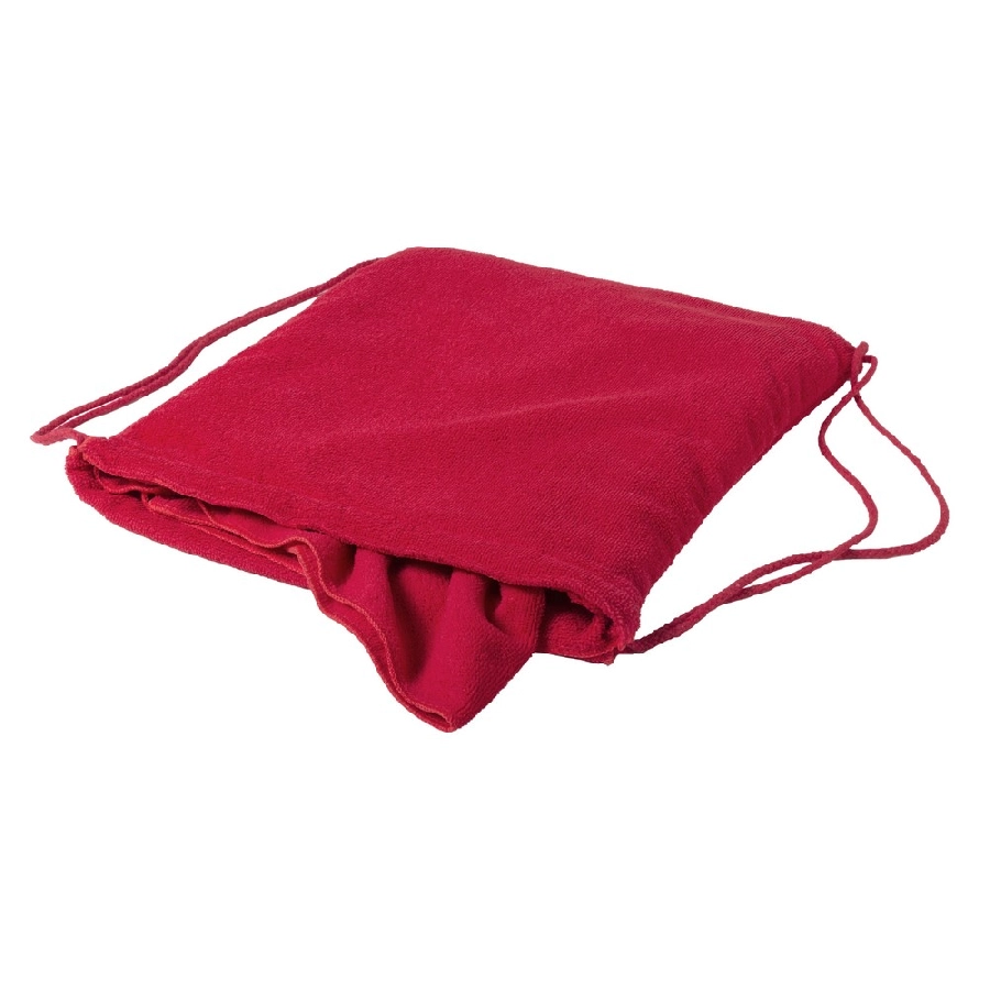 Worek ze sznurkiem, ręcznik V8453-05 czerwony