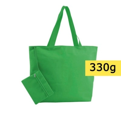 Torba plażowa, na zakupy, kosmetyczka w komplecie V8612-06 zielony