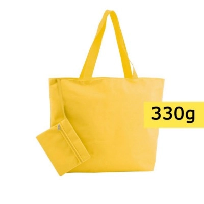 Torba plażowa, na zakupy, kosmetyczka w komplecie V8612-08 żółty
