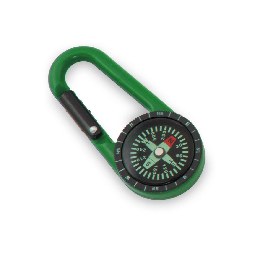 Kompas z karabińczykiem V8682-06 zielony