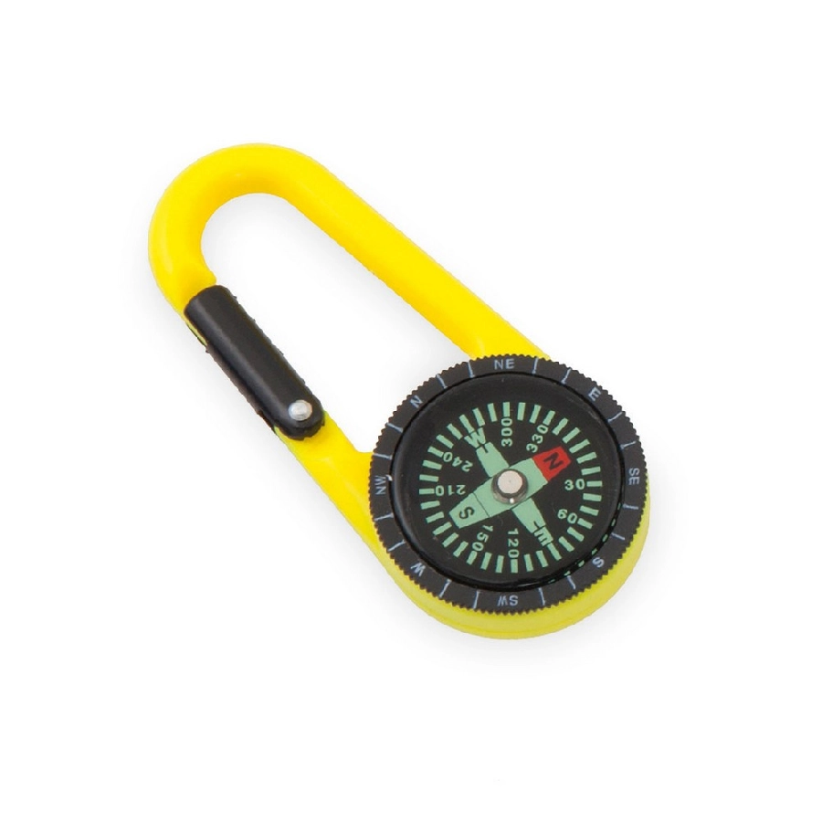 Kompas z karabińczykiem V8682-08 żółty